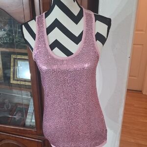Pink Rose Sparkling Pink Sequin Tank Top